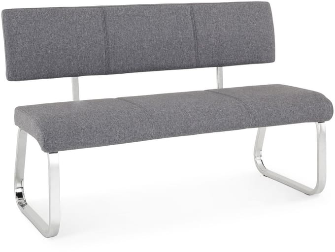 Eetkamerbank VILAS met stoffen bekleding - grijs
