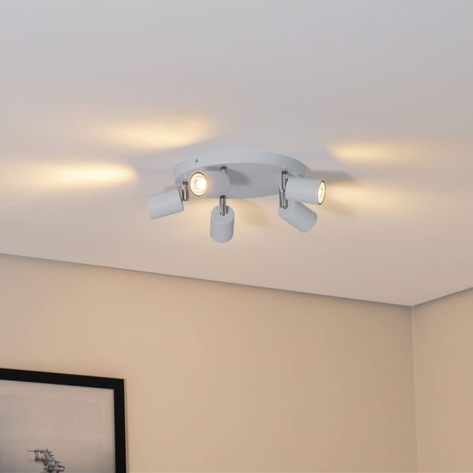 Luminex Plafondspot Fun, lichtblauw, Ø 30 cm, verstelbaar, GU10