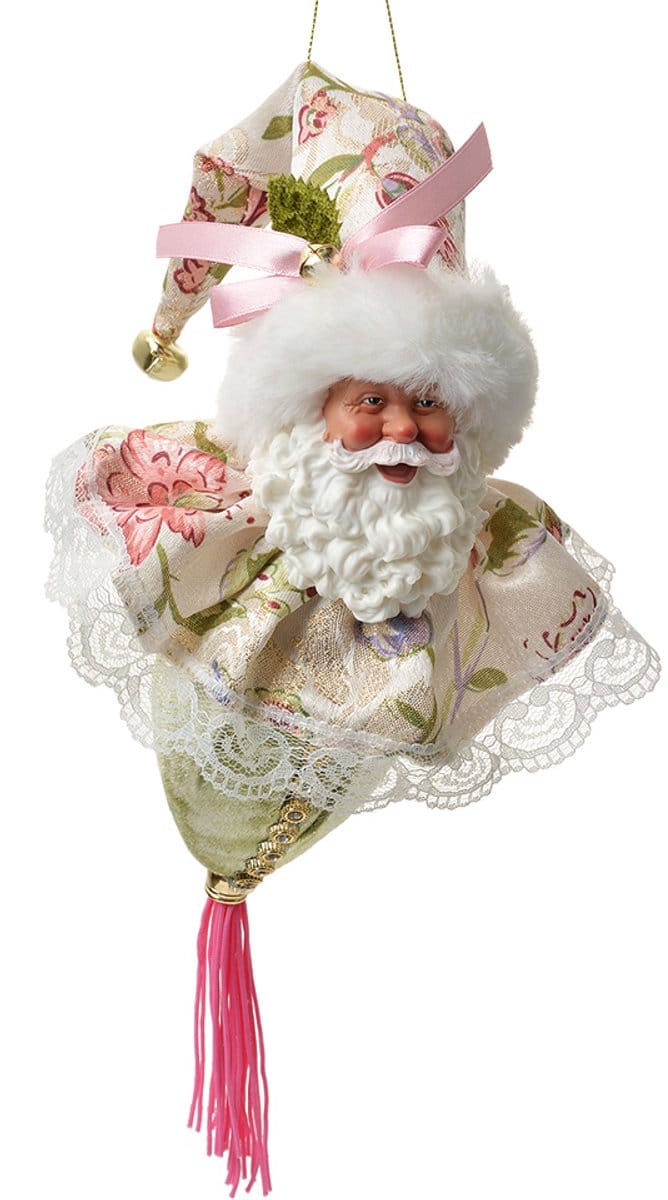 Clayre & Eef Kersthanger Kerstman 35 cm Wit Textiel