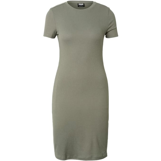 Urban Classics - Basic Slim Fit TShirt Dress Korte jurk - 4XL - Olijfgroen