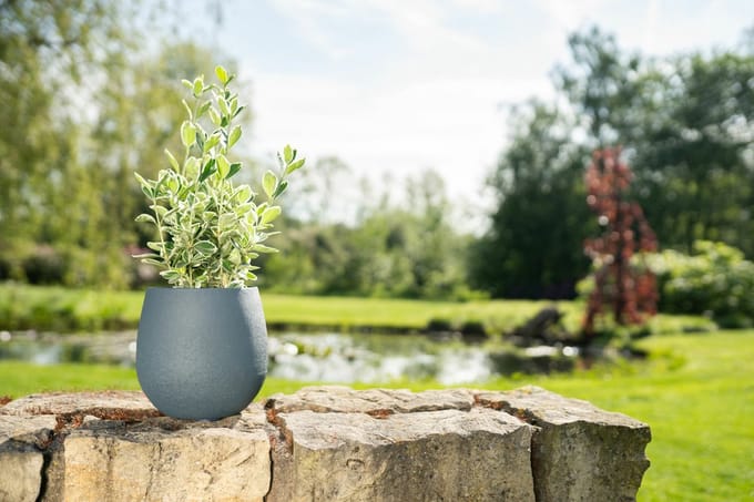 Pot Stijn matblauw| Ø22 x H21 cm