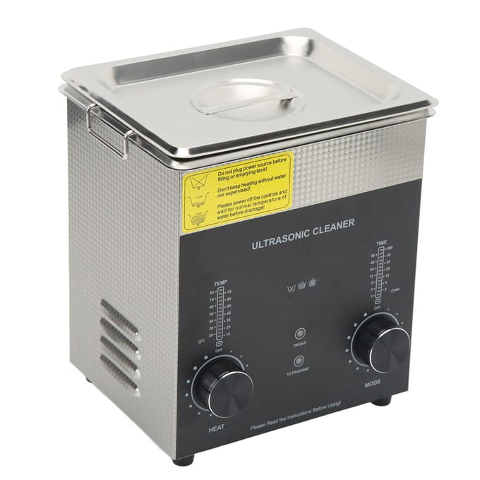 2L Ultrasone Reiniger met Timer Verwarming Ontgassingsmodus RVS Meerdere Ventilatiegaten Dubbele Zekering gray
