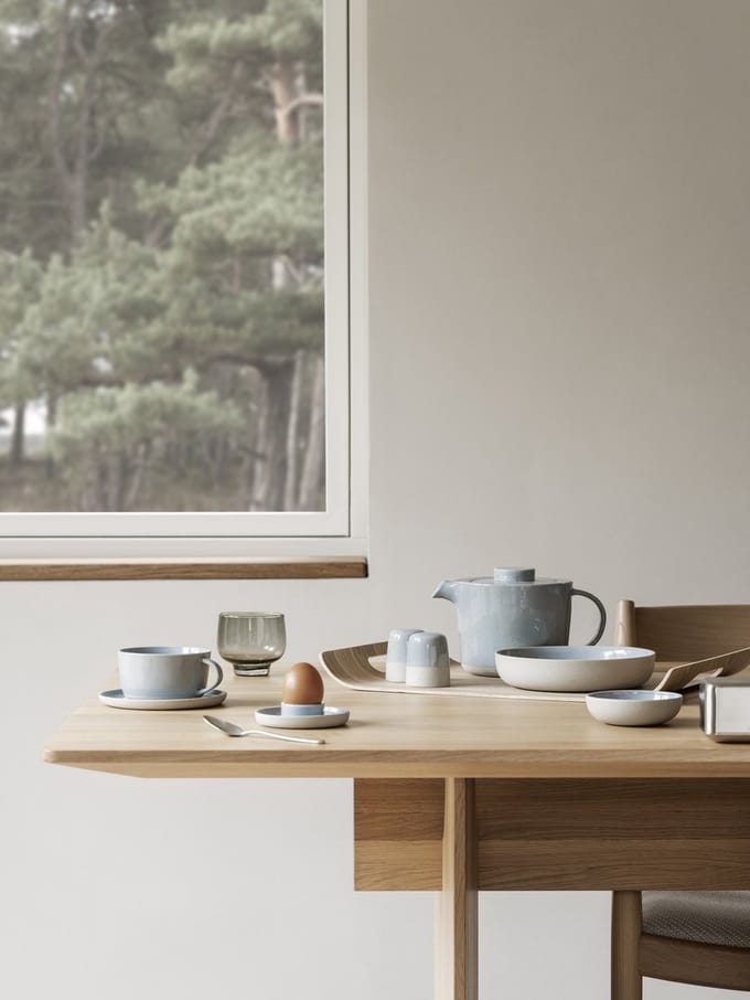 Sablo Stone Serveerbord | Lichtgrijs / Blauw | Stoneware