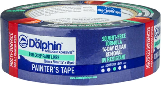 Blue Dolphin - Professionele Schilderstape - 38mm x 50m - UV-bestendig - Oplosmiddelvrij