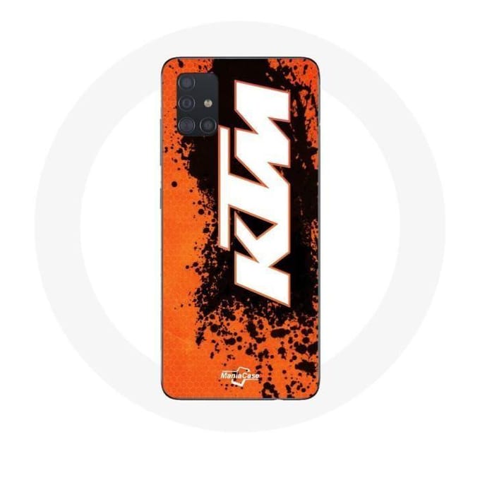 Coque Samsung Galaxy A51 KTM Logo blanc fond orange