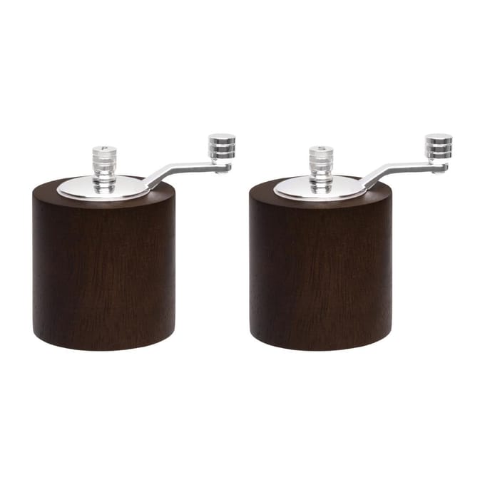 Olympia peper- en zoutmolen set donker hout 8.5cm