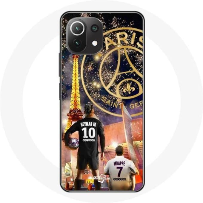 Coque pour Xiaomi Mi 11 Lite PSG Neymar et Mbappé Joyeux noël