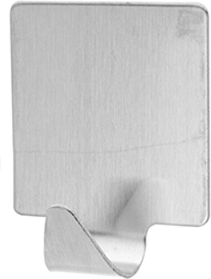 Excellent houseware handoeken ophang haakjes - 4x stuks - rvs - zilver - Zelfklevend