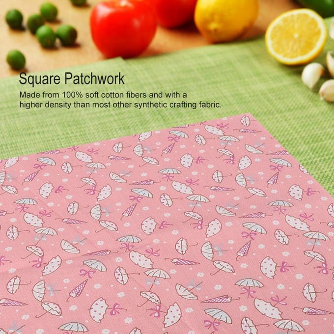 7 stuks Roze Bloemen Katoen Stof Vierkanten Quilten Naaien Voorgesneden DIY voor Handwerk Patchwork(L) white