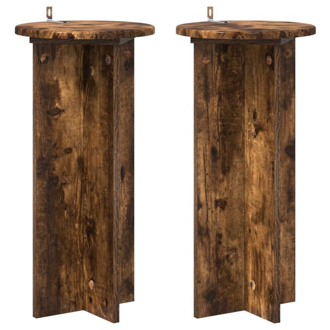vidaXL - Plantenstand - 2 - st - Gerookt - eiken - 29,5 - x - 29,5 - x - 60 - cm