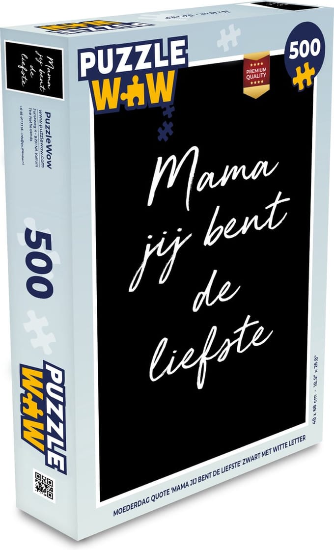 Puzzel Spreuken - Mama jij bent de liefste - Quotes - Mama - Legpuzzel - Puzzel 500 stukjes