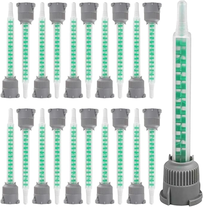 Statische Mixer Mengmondstukken voor 2-componentenlijm - Plastic, Epoxy, Polyurethaan - Besparing & Nauwkeurig Mengen - 20 Stuks