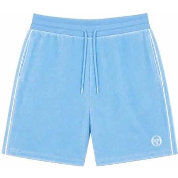 Korte Broek Sergio Tacchini Tasso Velour Shorts Baltic Sea/White