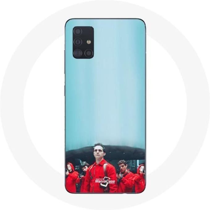 Case voor Samsung Galaxy A71 La casa de papel Berlin Rio en Tokyo Blauwe Achtergrond