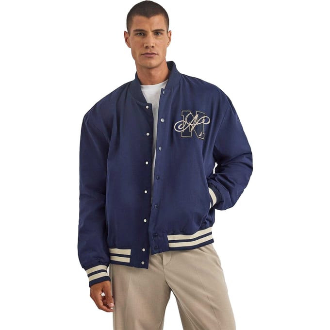 Nautica Heren Dreman Letterman Jas (Donkere marine)