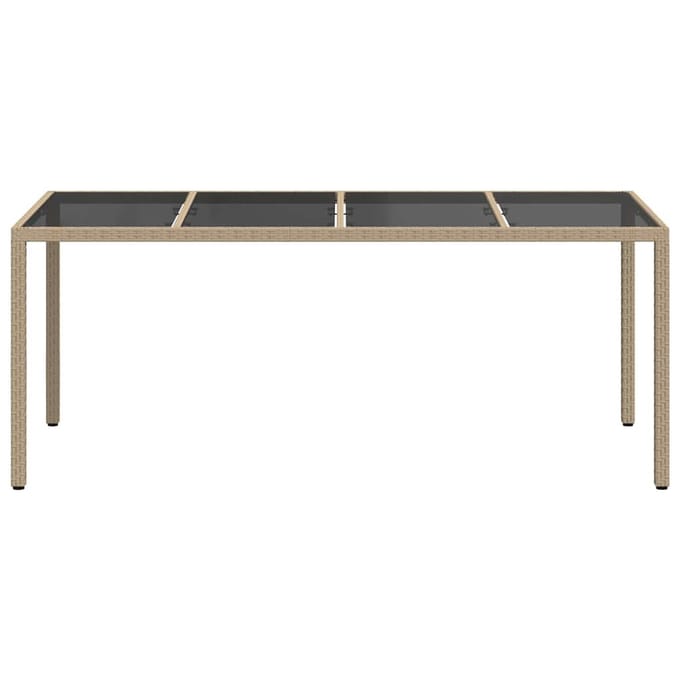 vidaXL Tuin Tafel Beige 190 x 90 x 75 cm poly rattan