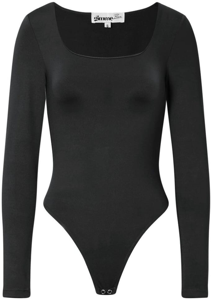 Gebreide nylon shapewear bodysuit - effen kleur, elastisch en ademend