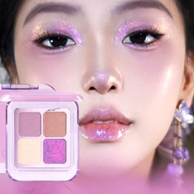 GELLA'S - 4-Colors Chameleon Eyeshadow Palette - Roasted Taro Milk #M03 Taro Paste Baked Milk - 5.8g