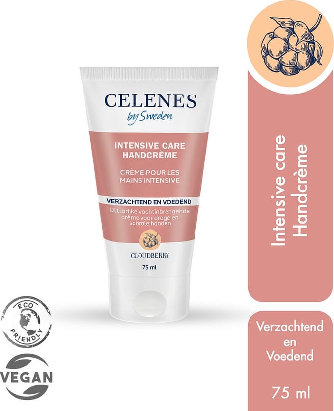 Celenes by Sweden Cloudberry Handcrème - Hydraterend - Droge & Gevoelige Huid - 75ml