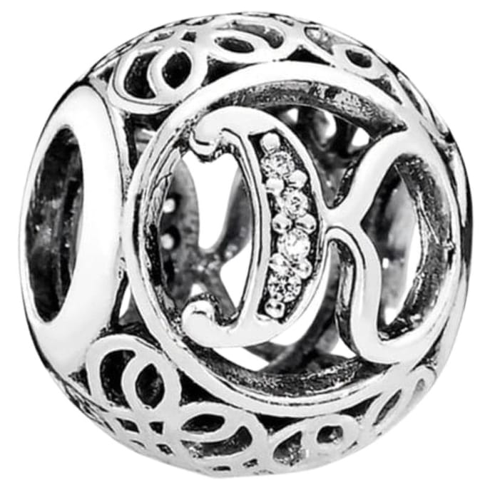 Charms Do Pandora Bedeltje Charms Letter K Mode Aardbei gray
