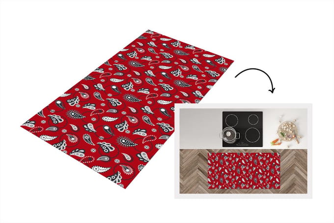 Keukenloper - Loper keuken - Bandana - Flora - Retro - Design - 120x60 cm - Keukenloper vinyl