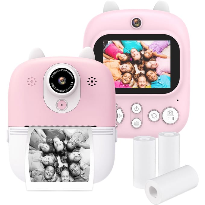 Andoer 3-in-1 multifunctionele instantcamera Kinder Instant Print-camera 2,4-inch IPS-scherm
