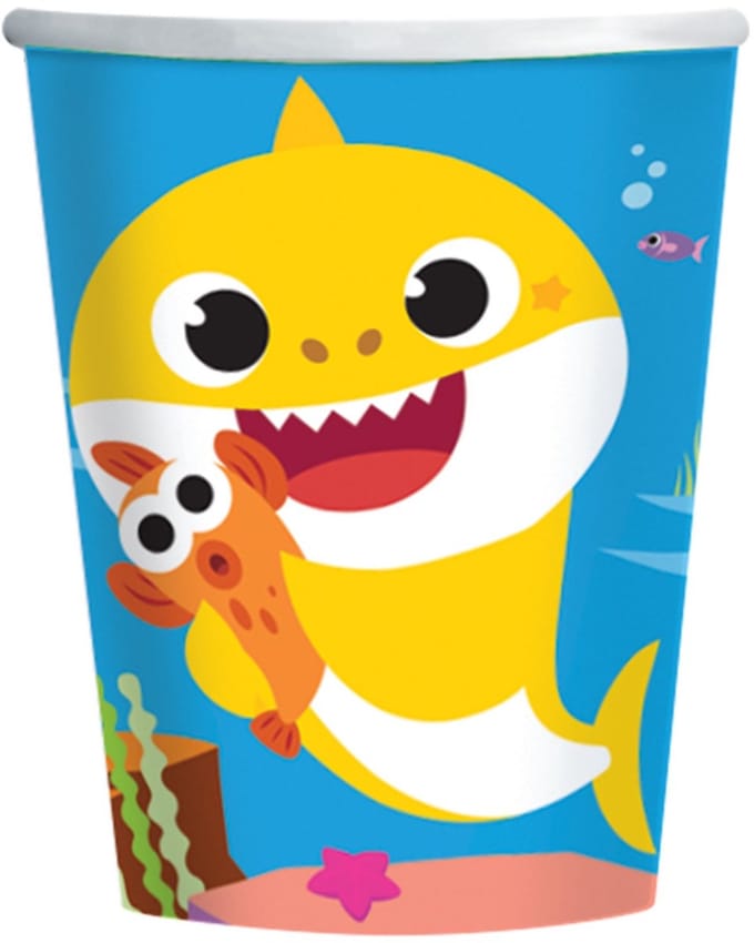 8 papieren bekers Baby Shark