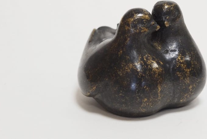 URN DUIVEN / BRONS / AS URN / BRONZEN URN/ MINI URN