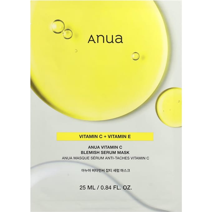 Anua Vitamin C Blemish Serum Beauty Mask, 1 Sheet, 25ml (0.84 fl oz) white