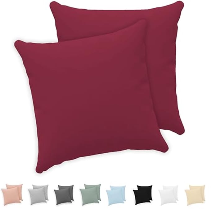 Kussensloop 50x50 Set van 2 - 100% Katoen Jersey - Bordeaux - Oeko-Tex gecertificeerd