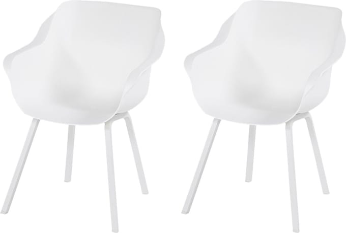 Hartman Sophie armchair tuinstoel met armleuning - Wit - set van 2 - wit element onderstel