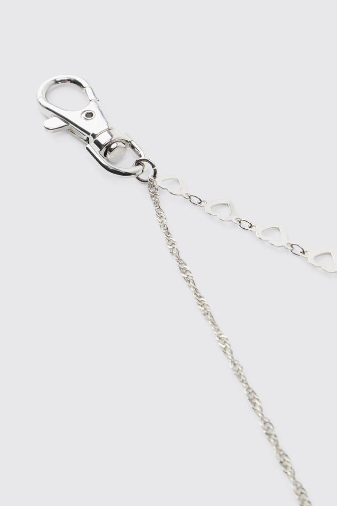 Layered Heart Jean Chain | Silver