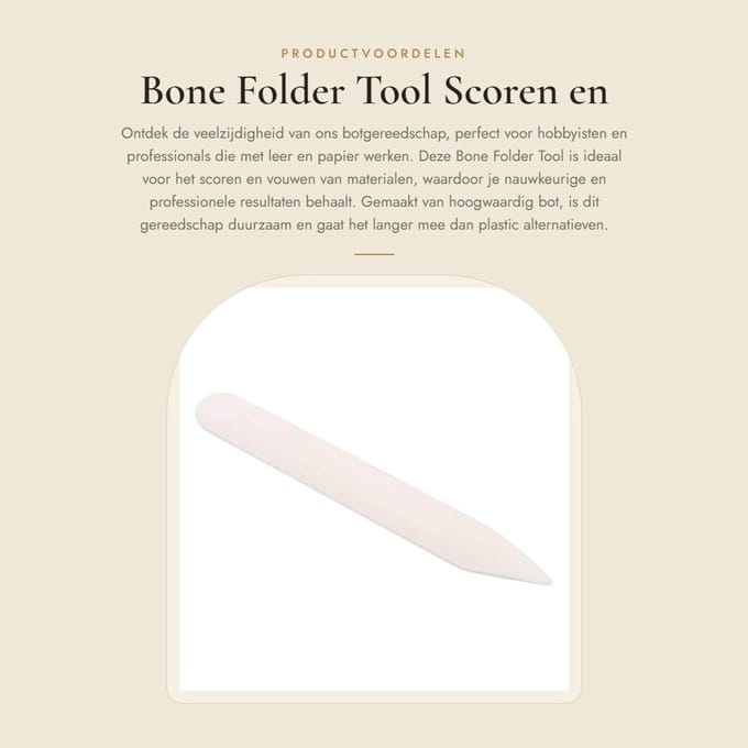 Dailygoods- Bone Folder Hoogwaardig Bot - Scoren/Vouwen - Kreuken Tool - Multifunctioneel - 15 cm - Duurzaam - Creatietool