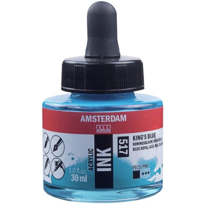 Flacon encre acrylique Acrylic Ink Amsterdam 30ml bleu royal