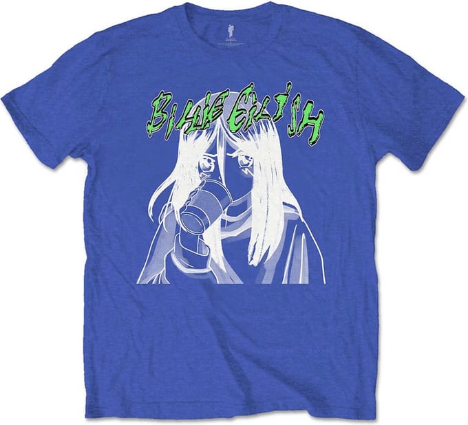 Billie Eilish - Anime Drink Heren T-shirt - L - Blauw