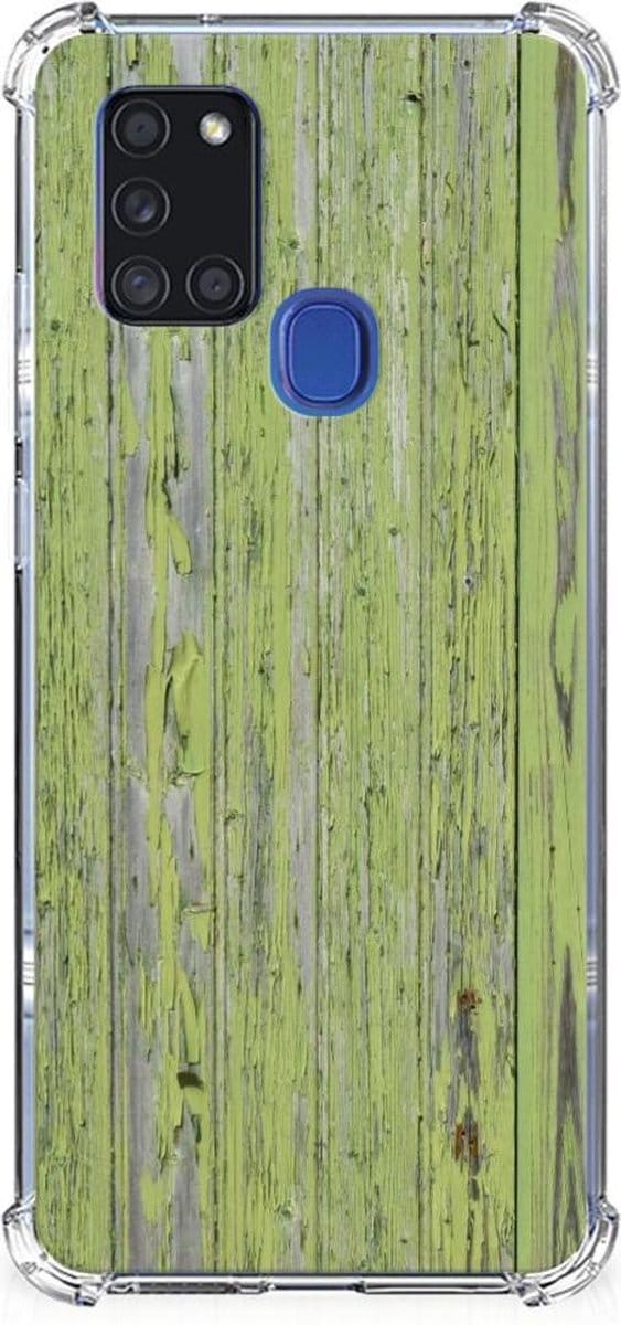 Samsung Galaxy A21s Stevig Telefoonhoesje Green Wood