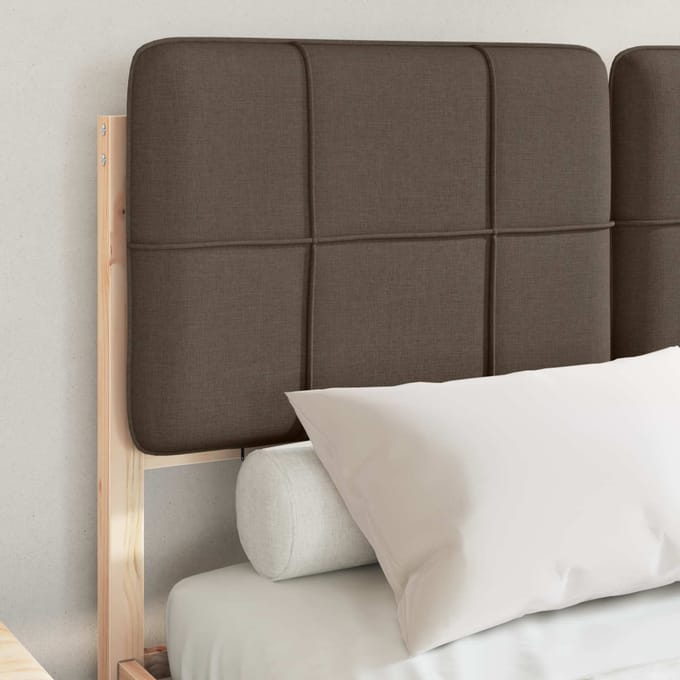 vidaXL - Bedframe - met - Gevoerde - Hoofdbord - Taupe - 120 - x - 200 - cm