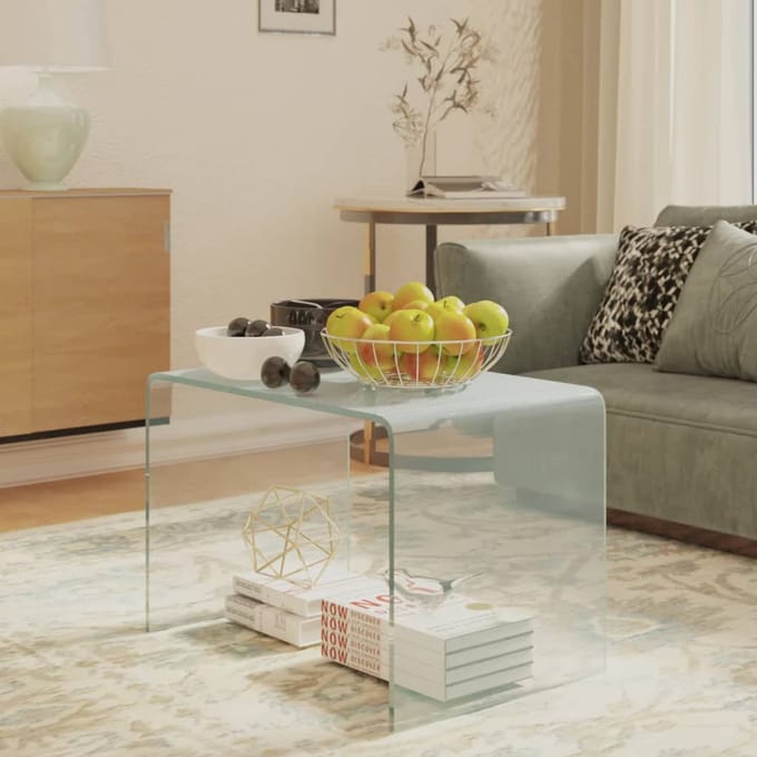 vidaXL - Bijzettafel - 40x40x60 - cm - gehard - glas