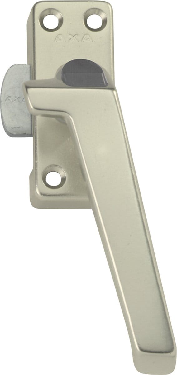 AXA Raamsluiting (model 3308) Aluminium Champagne: Afsluitbaar met drukknop, rechts naar buiten draaiend.