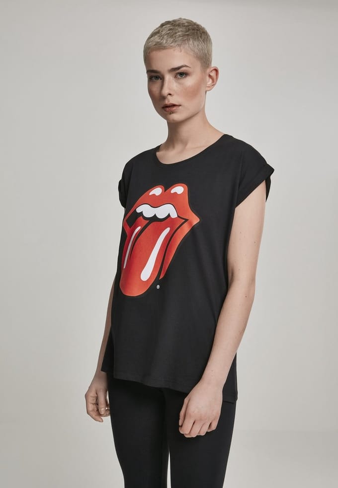 Merchcode The Rolling Stones - Rolling Stones Tongue Dames Tshirt - L - Zwart