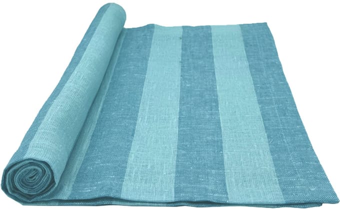 Maya tafelloper stripe turquoise/darkturquoise 40 x 140 - set van 3