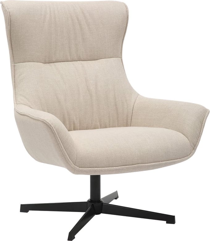 Fauteuil Charlotte Beige - Polyester - Zithoogte 42 cm - Zitdiepte 50 cm