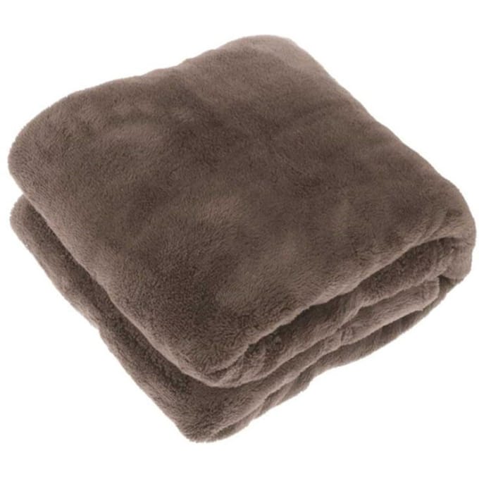 Unique Living Plaid Justin - Polyester - Taupe / Bruin - 150 x 200 cm (BxH) - Woondeken