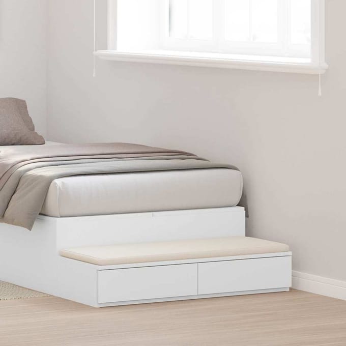 vidaXL - Bedlades - Wit - 80 - x - 36,5 - x - 16,5 - cm - Bewerkt - hout