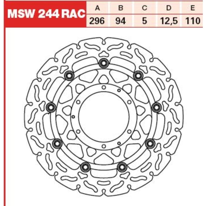Remschijf TRW MSW244RAC, 1 Stuk