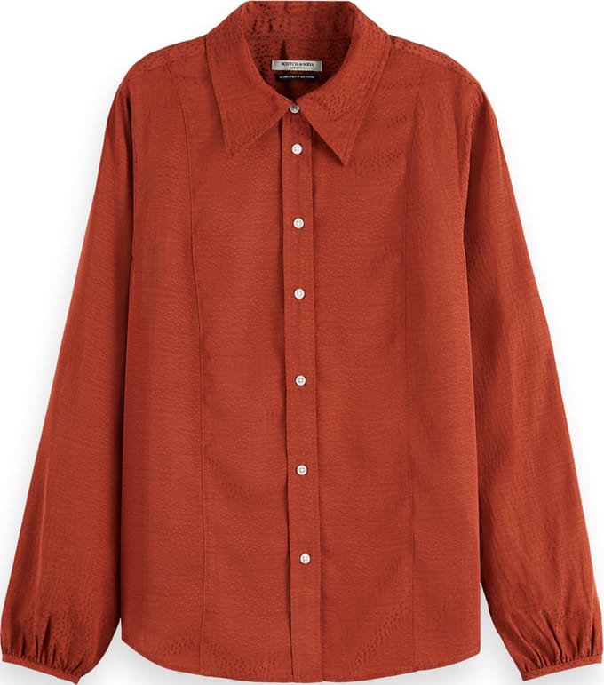 Scotch & Soda VISCOSE JACQUARD SHIRT Dames Blouse - Maat 40