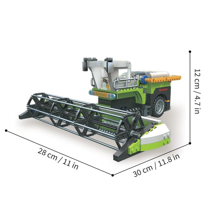 Tarwe Oogstmachine Bouwsteen Set 542 STuks Boerderij Vrachtwagen Bouwvoertuigen Set Vergelijkbaar Lego Tractor Speelgoed Set voor Kinderen Cadeaus gray