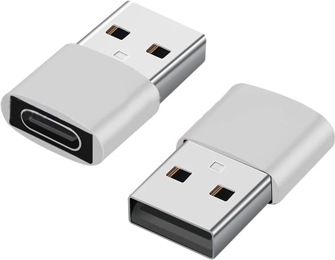 2-pack USB-C naar USB-adapter voor gegevensoverdracht en opladen