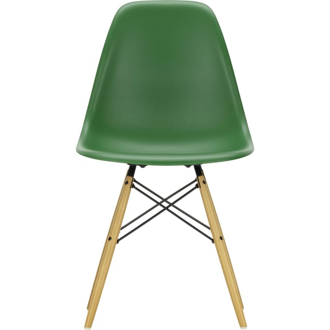 Vitra DSW Eames Plastic Side Chair - smaragd RE - gelige esdoorn