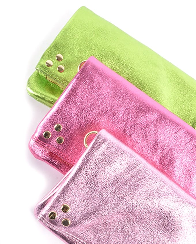 Giuliano lederen schoudertas Juline - Metallic - Made in Italy - Appel groen